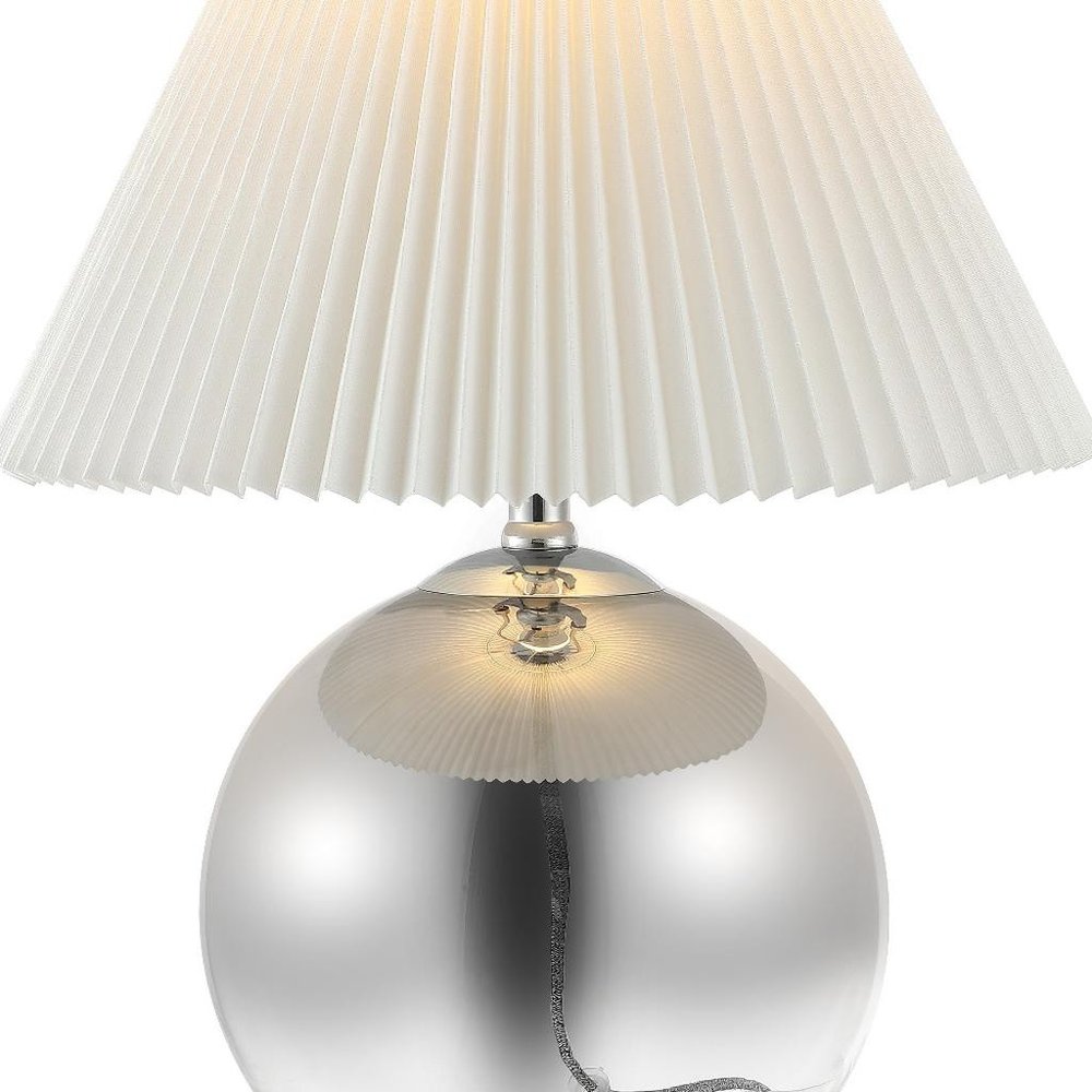 23" Silver Globe Lamp Base With Empire Shade HomeRoots