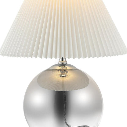 23" Silver Globe Lamp Base With Empire Shade HomeRoots