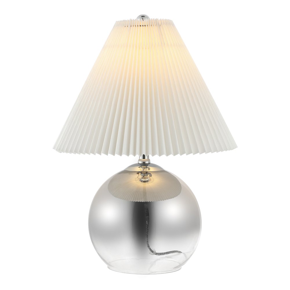 23" Silver Globe Lamp Base With Empire Shade HomeRoots