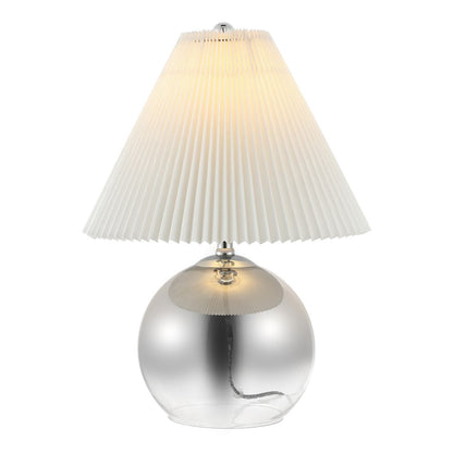 23" Silver Globe Lamp Base With Empire Shade HomeRoots