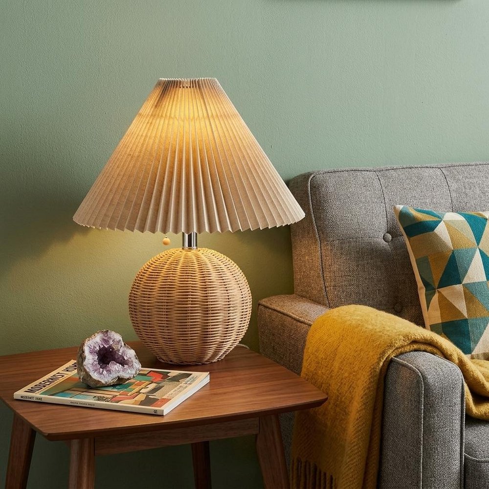 17" Clear Round Table Lamp With Empire Shade HomeRoots