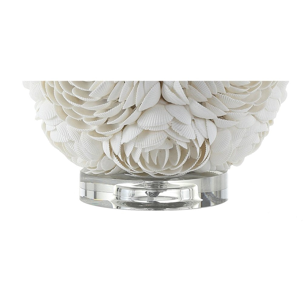 24" Off White Seashell Table Lamp With White Drum Shade — view 3