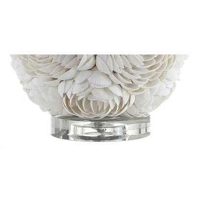 24" Off White Seashell Table Lamp With White Drum Shade