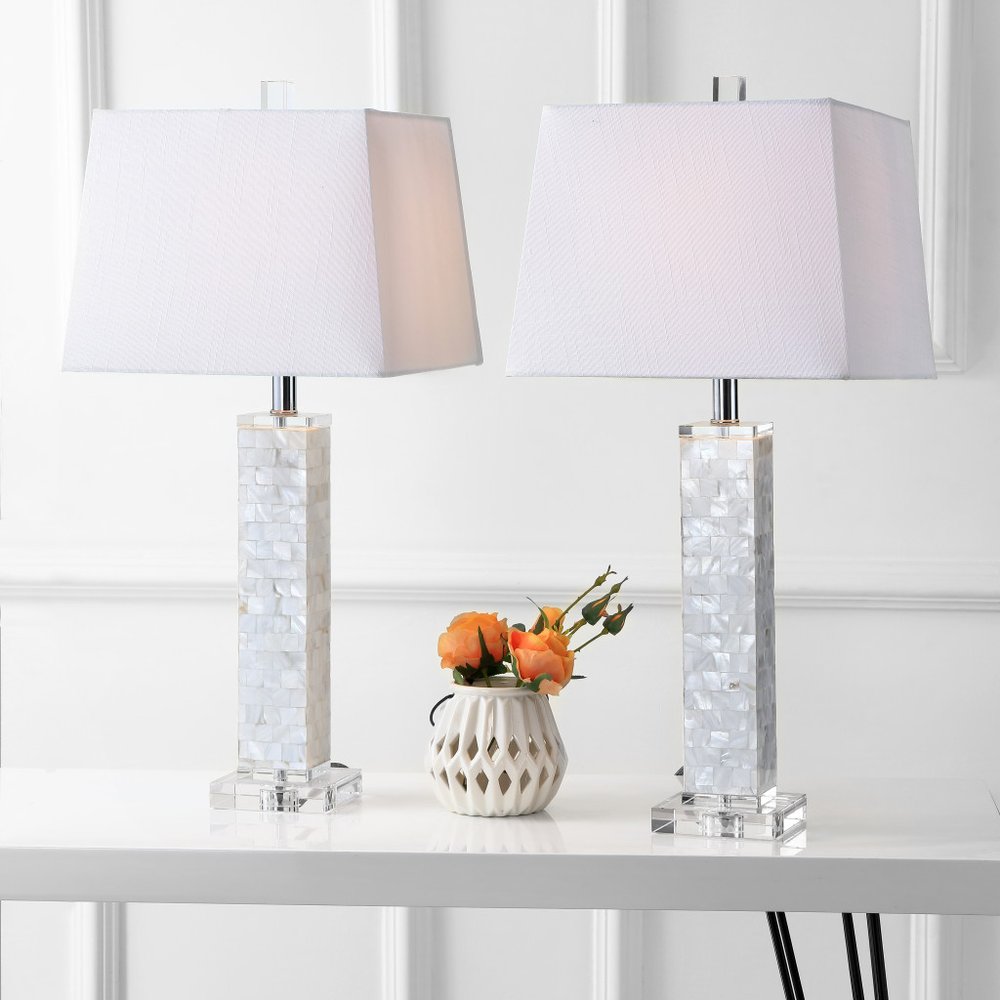 Set of Two 29" Clear Novelty Table Lamps With Shades — view 1