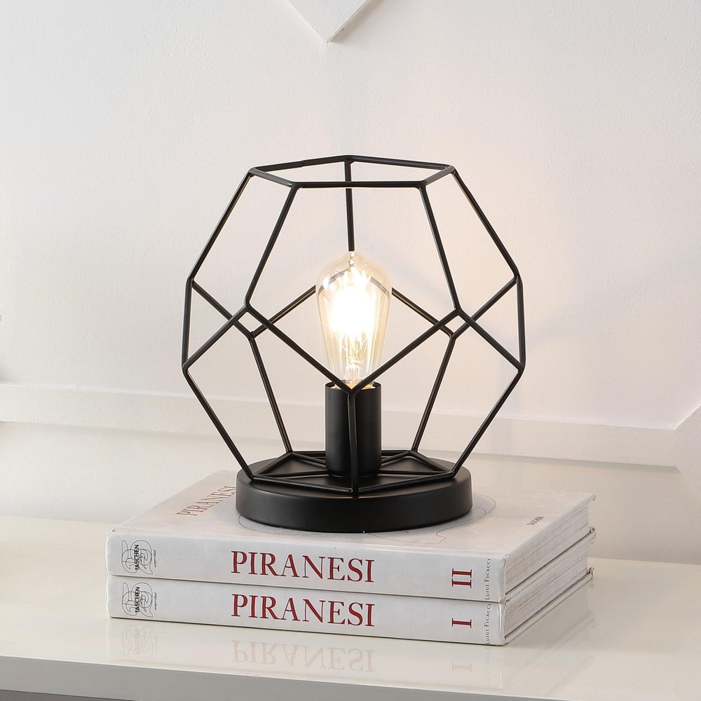 10" Black Geometric Table Lamp HomeRoots