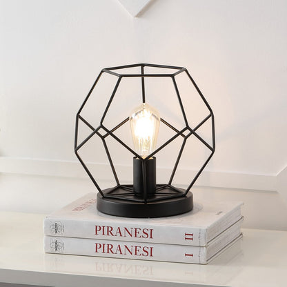 10" Black Geometric Table Lamp HomeRoots