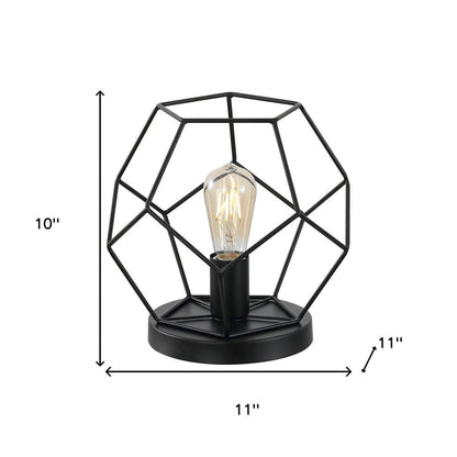 10" Black Geometric Table Lamp HomeRoots