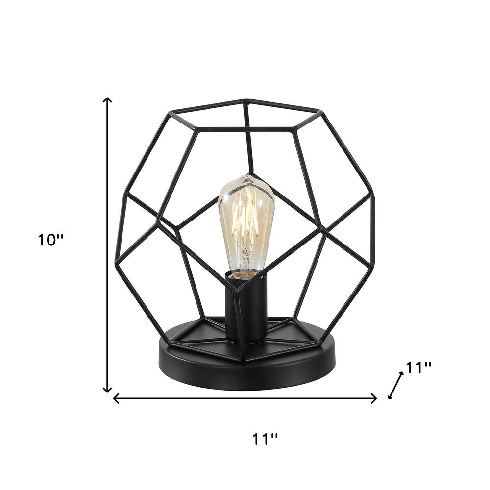10" Black Geometric Table Lamp HomeRoots