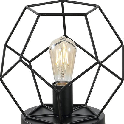 10" Black Geometric Table Lamp HomeRoots