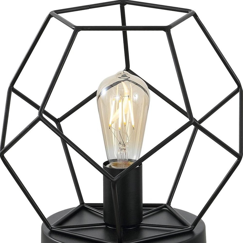 10" Black Geometric Table Lamp — view 3
