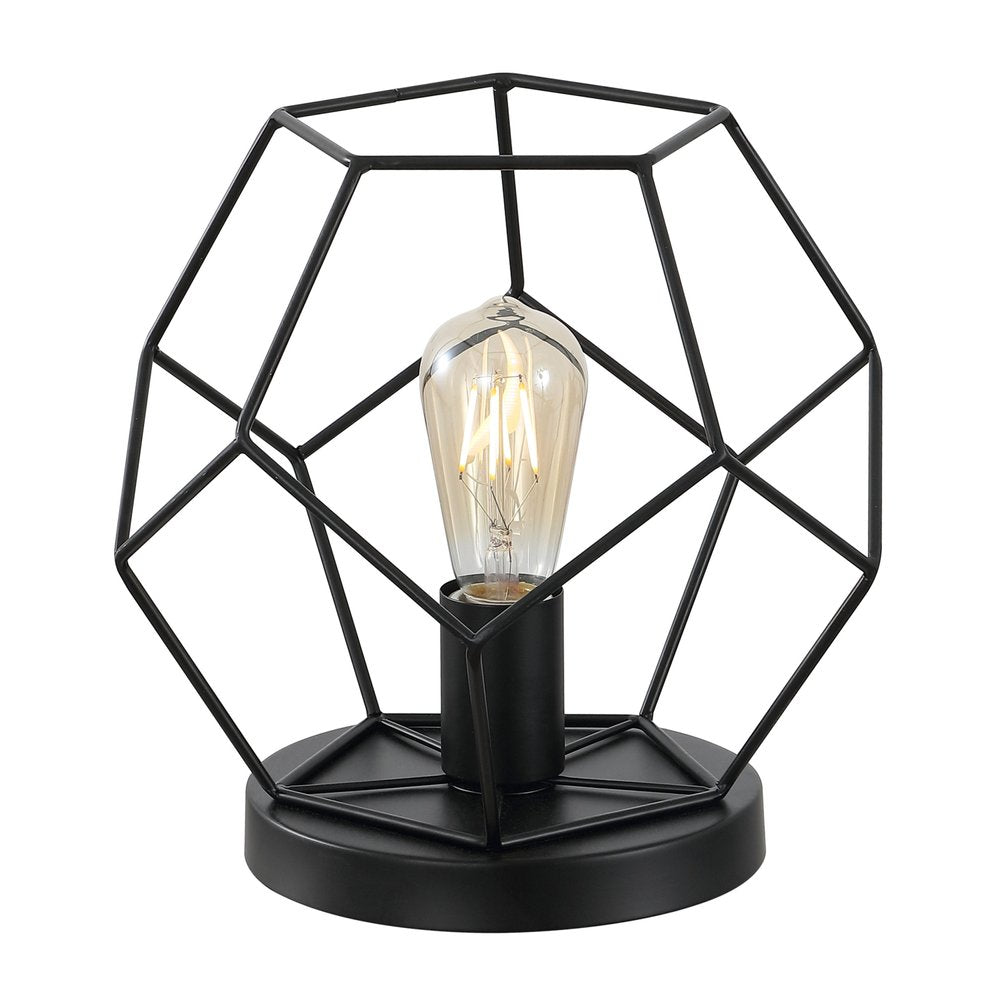 10" Black Geometric Table Lamp HomeRoots