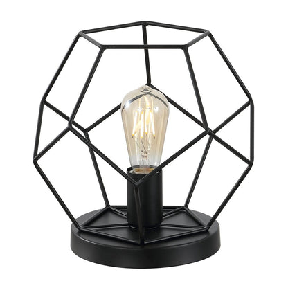 10" Black Geometric Table Lamp HomeRoots
