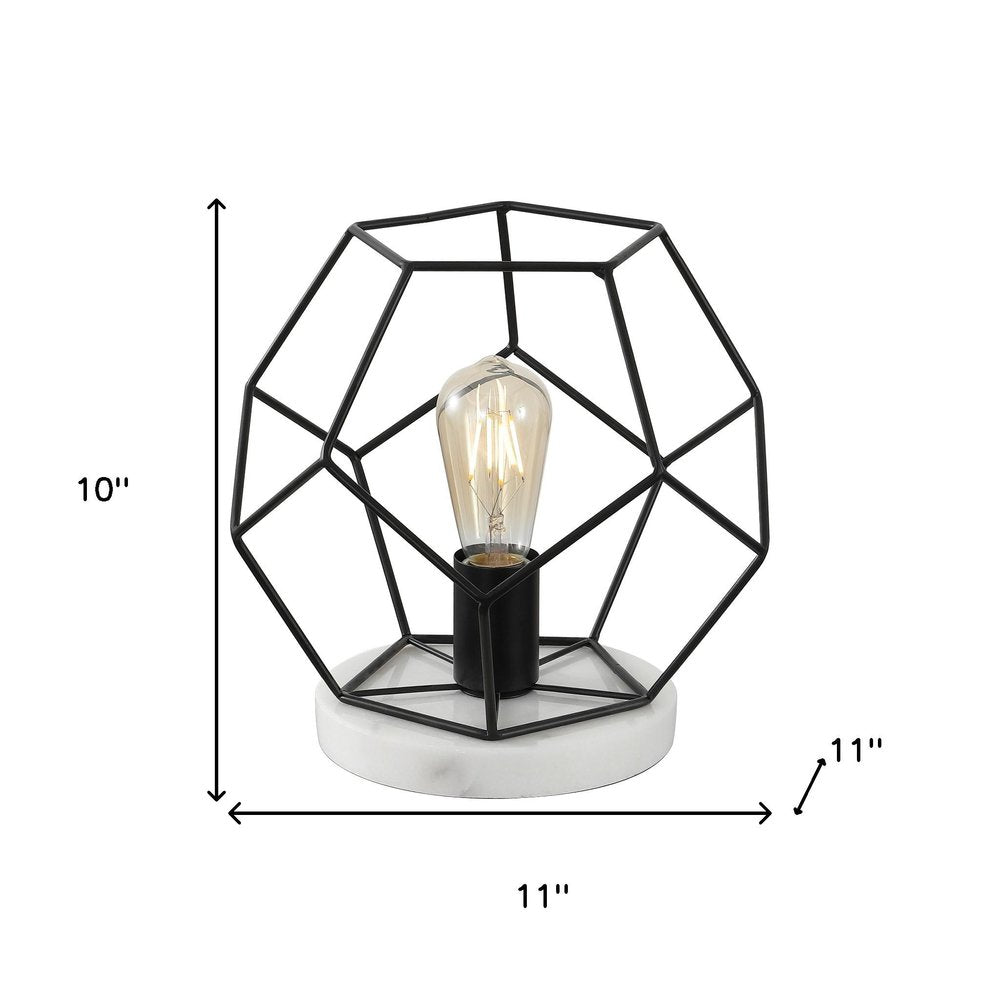 10" White Geometric Table Lamp HomeRoots