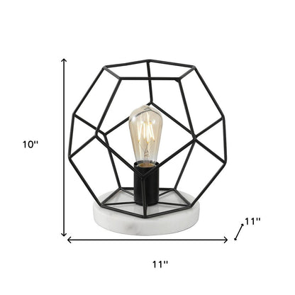 10" White Geometric Table Lamp HomeRoots