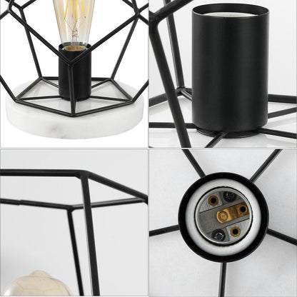 10" White Geometric Table Lamp HomeRoots