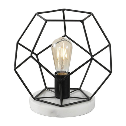 10" White Geometric Table Lamp HomeRoots