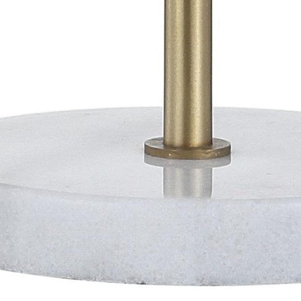 21" White Round Table Lamp — view 3