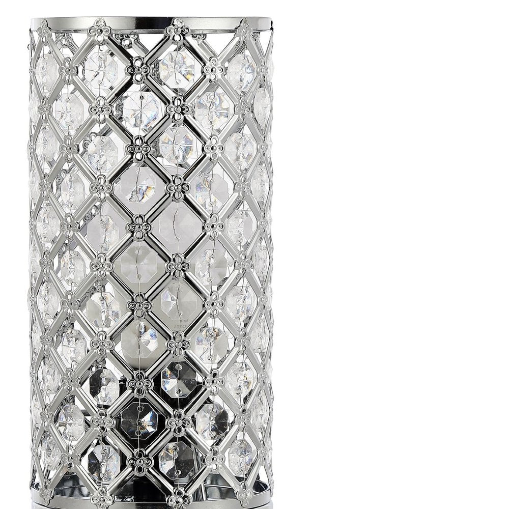 10" Silver Column Lamp HomeRoots