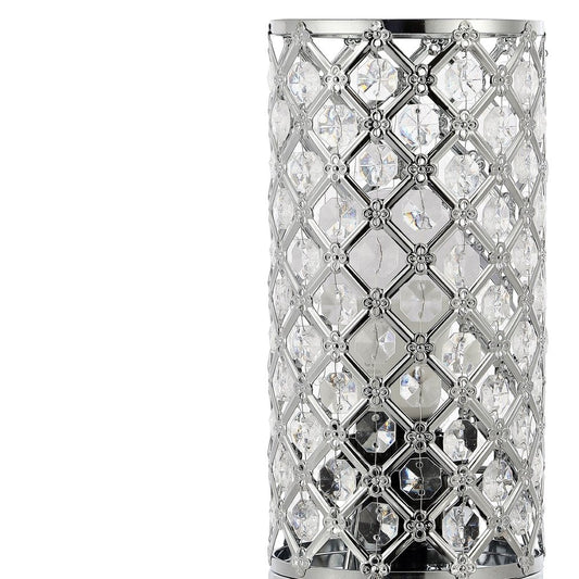 10" Silver Column Lamp