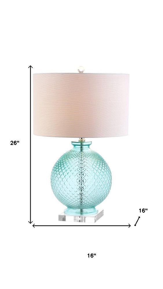 26" Clear Novelty Table Lamp With Drum Shade HomeRoots