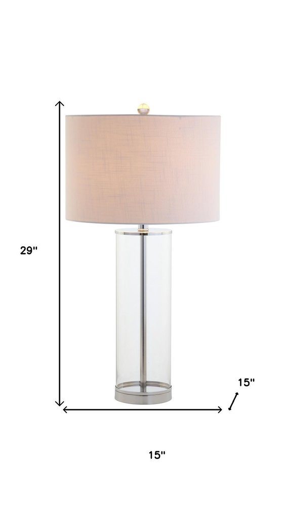 29" Silver Novelty Table Lamp With Drum Shade HomeRoots