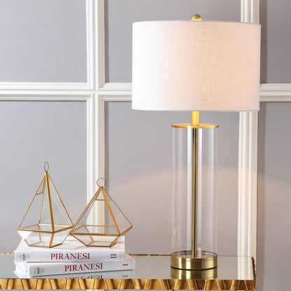 29" Gold Table Lamp With Drum Shade HomeRoots