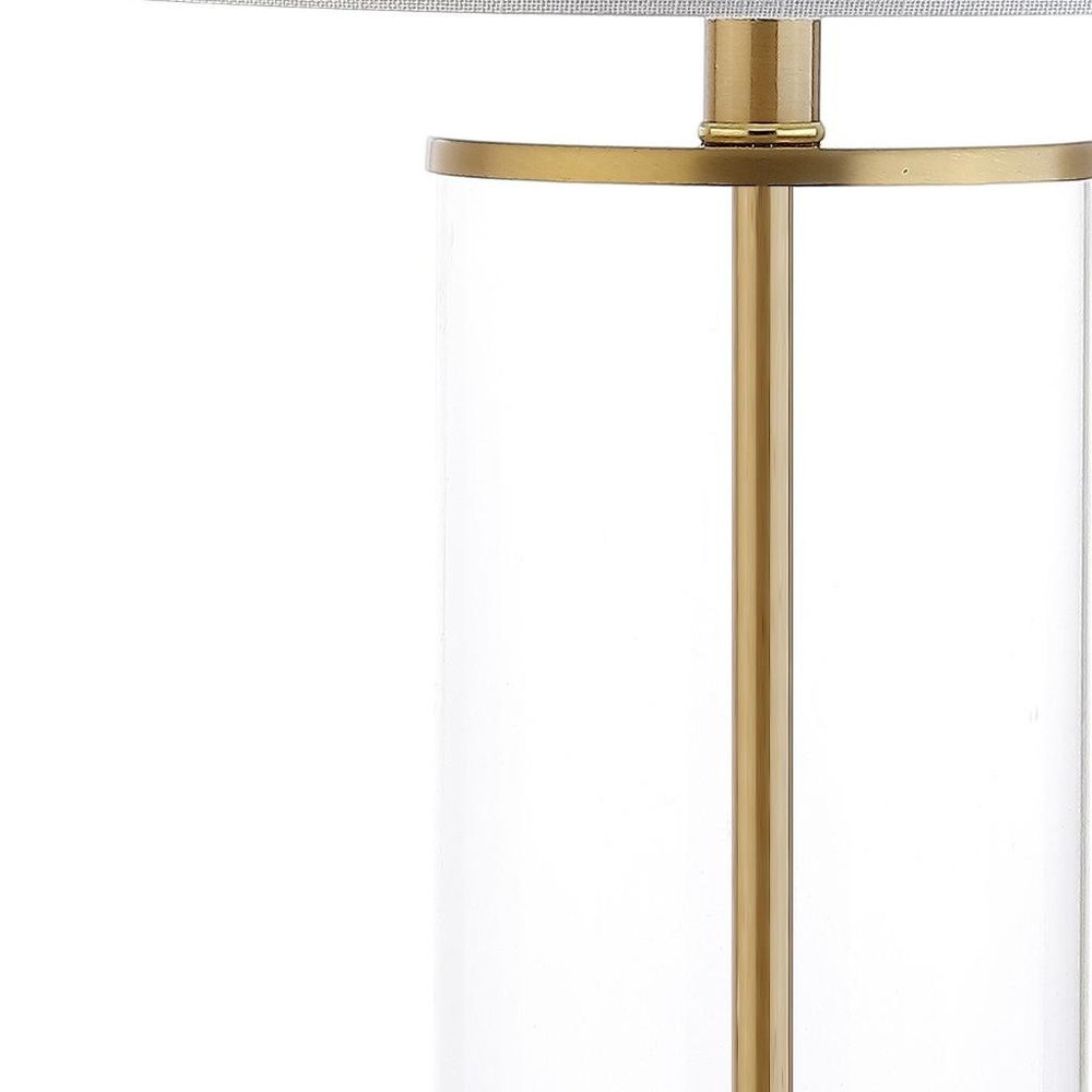 29" Gold Table Lamp With Drum Shade HomeRoots