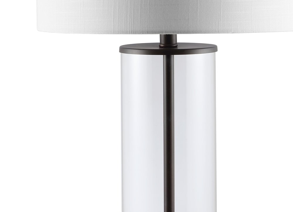 29" Antiqued Bronze Table Lamp With Drum Shade — view 1