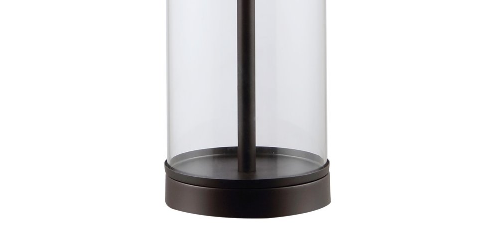 29" Antiqued Bronze Table Lamp With Drum Shade — view 2