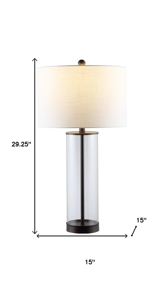 29" Antiqued Bronze Table Lamp With Drum Shade — view 6