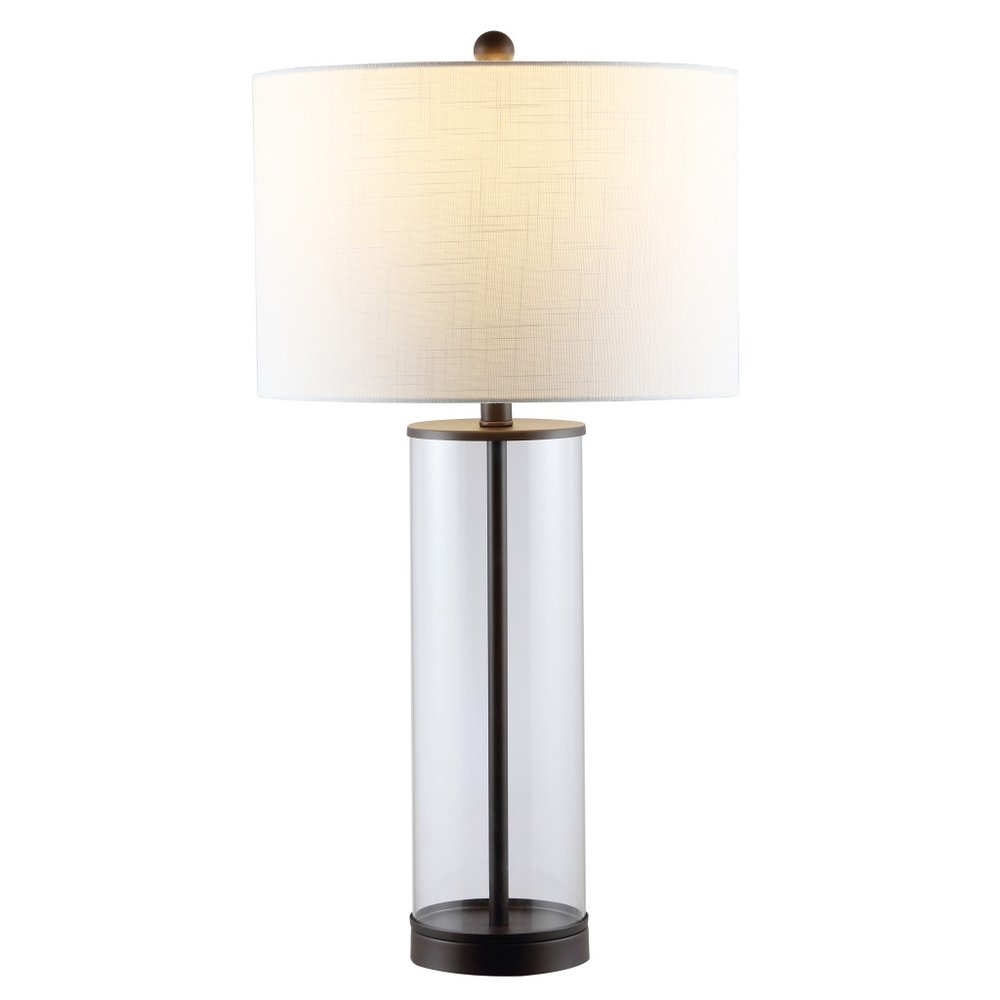 29" Antiqued Bronze Table Lamp With Drum Shade — view 5