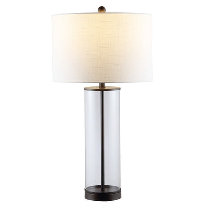 29" Antiqued Bronze Table Lamp With Drum Shade