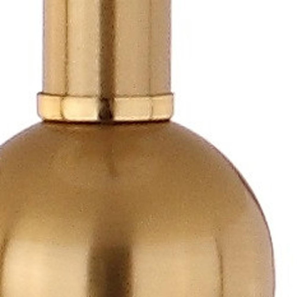 Set of Two 35" Clear And Brass Table Lamps With Drum Shades — view 3