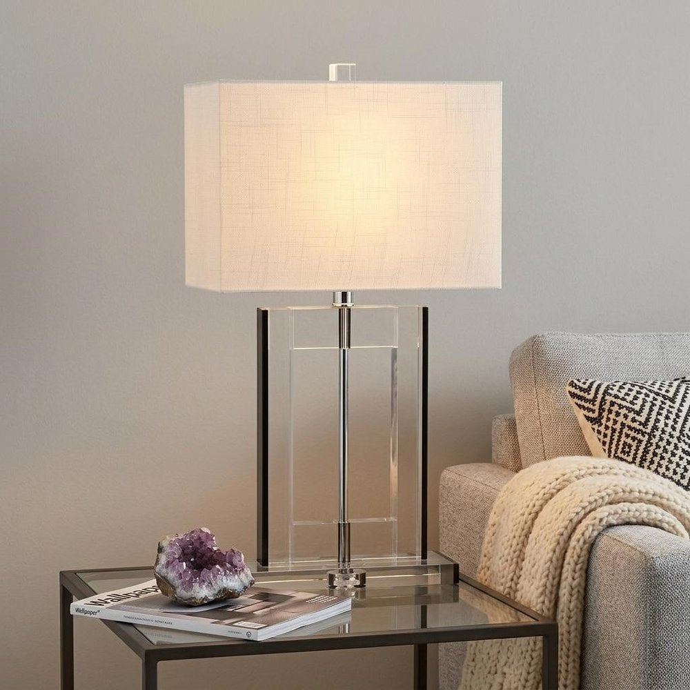 26" Clear Novelty Table Lamp With Drum Shade HomeRoots