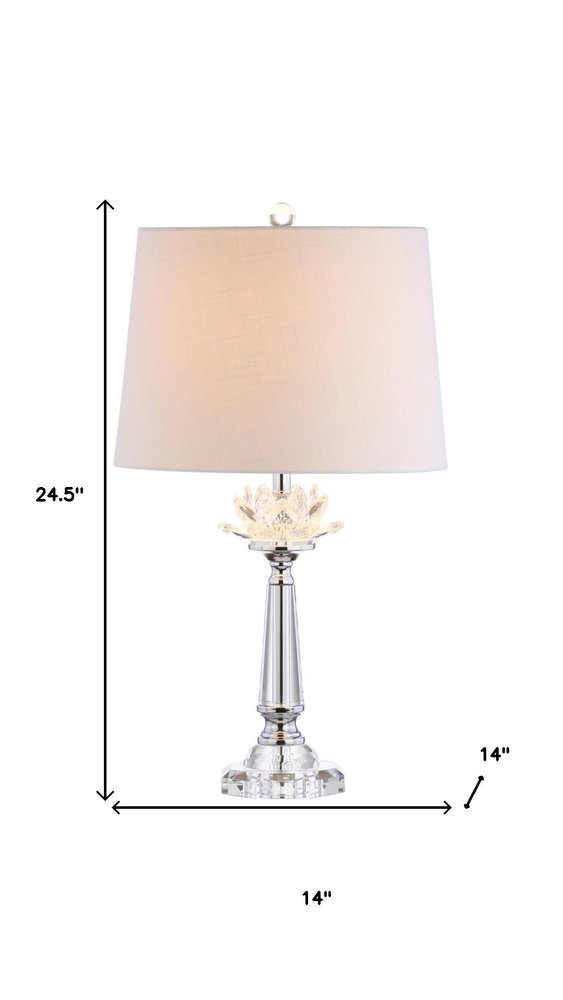 25" Clear Novelty Table Lamp With Drum Shade HomeRoots