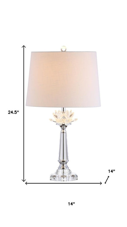 25" Clear Novelty Table Lamp With Drum Shade HomeRoots