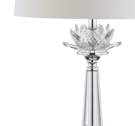 25" Clear Novelty Table Lamp With Drum Shade HomeRoots