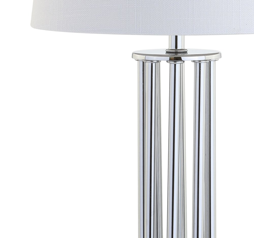 18" Silver Novelty Column Lamp With Empire Shade HomeRoots