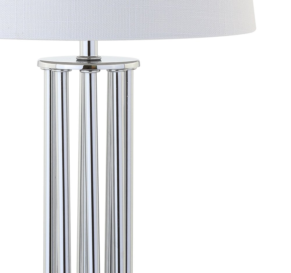 18" Silver Novelty Column Lamp With Empire Shade HomeRoots