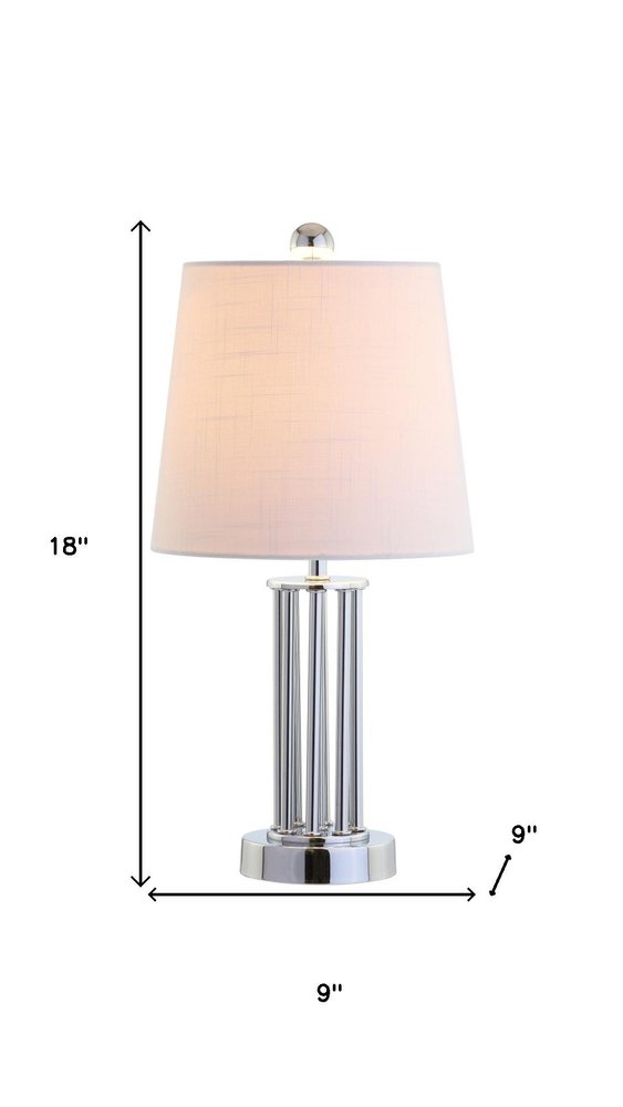 18" Silver Novelty Column Lamp With Empire Shade HomeRoots