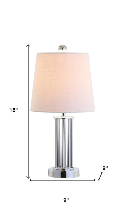 18" Silver Novelty Column Lamp With Empire Shade HomeRoots