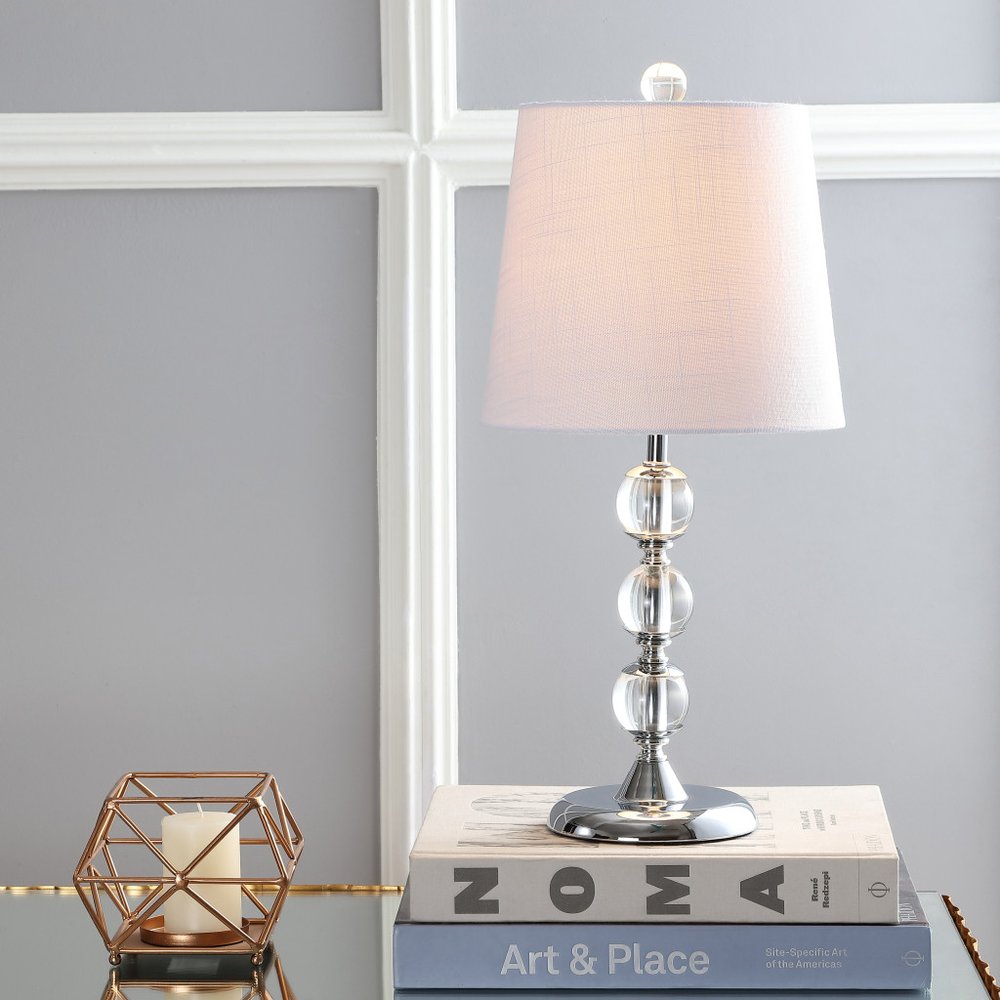20" Silver And Clear Novelty Desk Lamp With Empire Shade — view 1