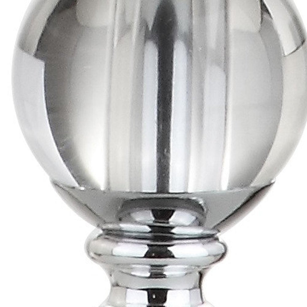20" Silver And Clear Novelty Desk Lamp With Empire Shade — view 5