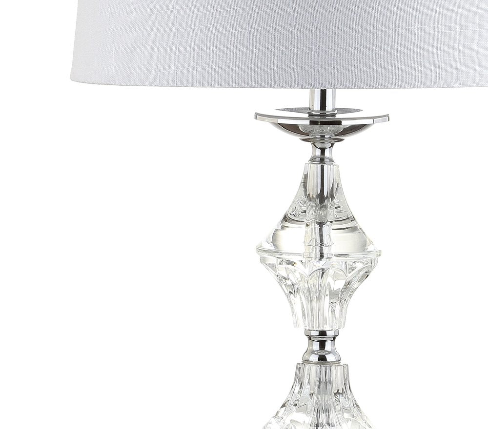 Set of Two 28" Silver Novelty Bedside Lamps With Drum Shades — view 2