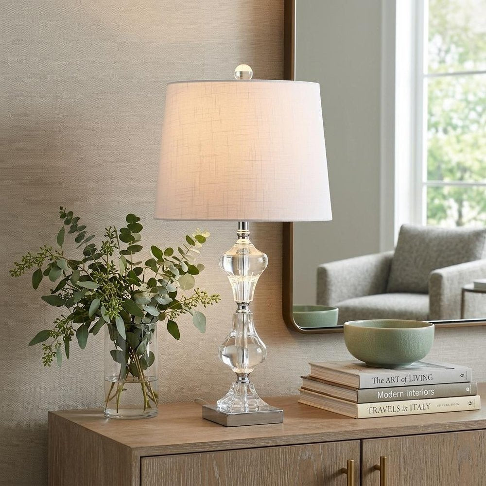 26" Silver Urn Table Lamp With Empire Shade HomeRoots