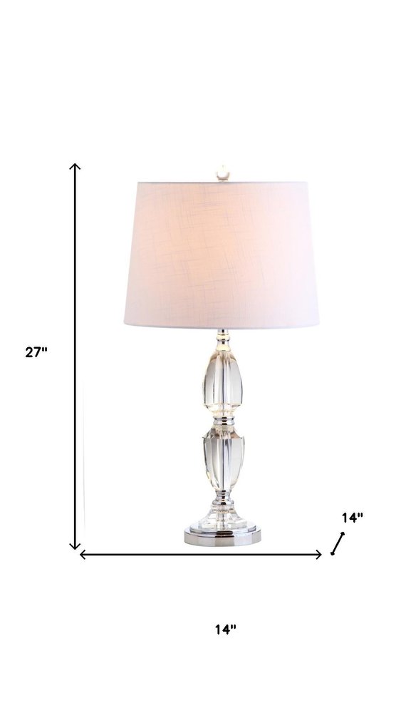 27" Silver Novelty Bedside Lamp With Drum Shade — view 5