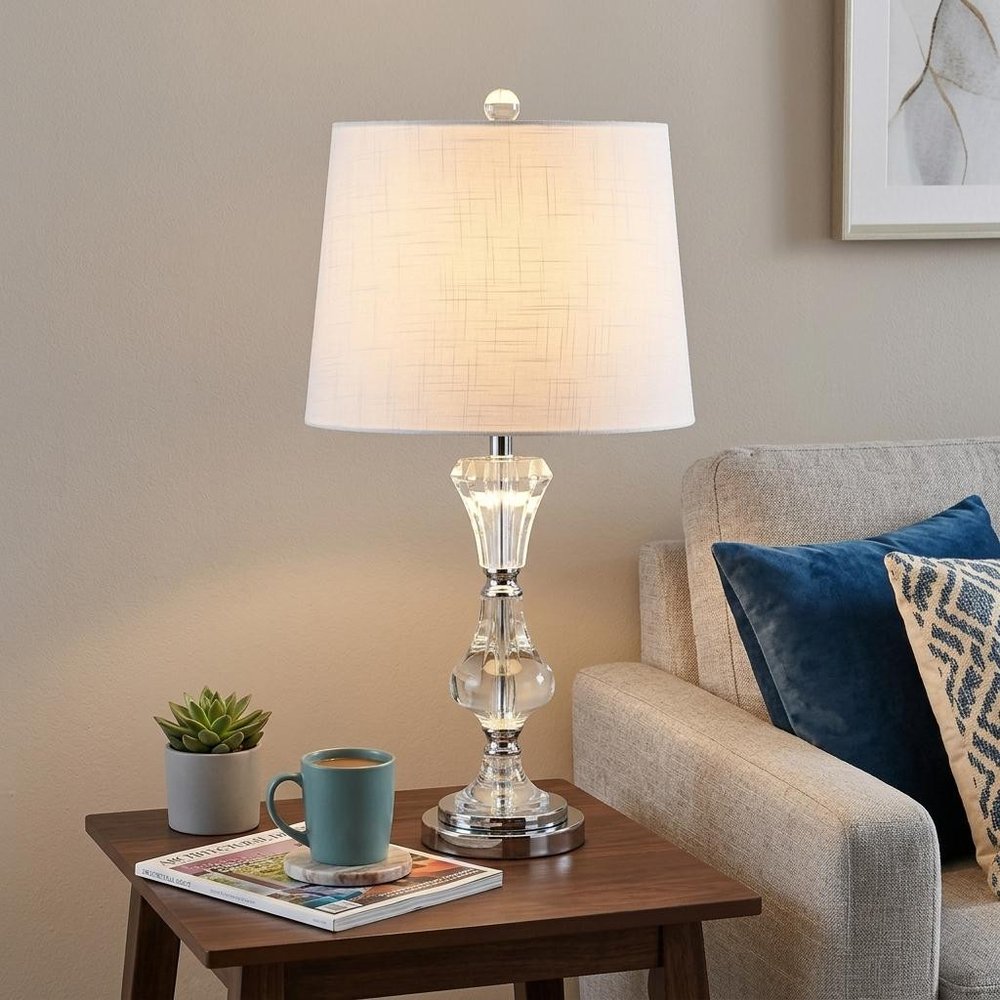 25" Silver Urn Table Lamp With Empire Shade HomeRoots