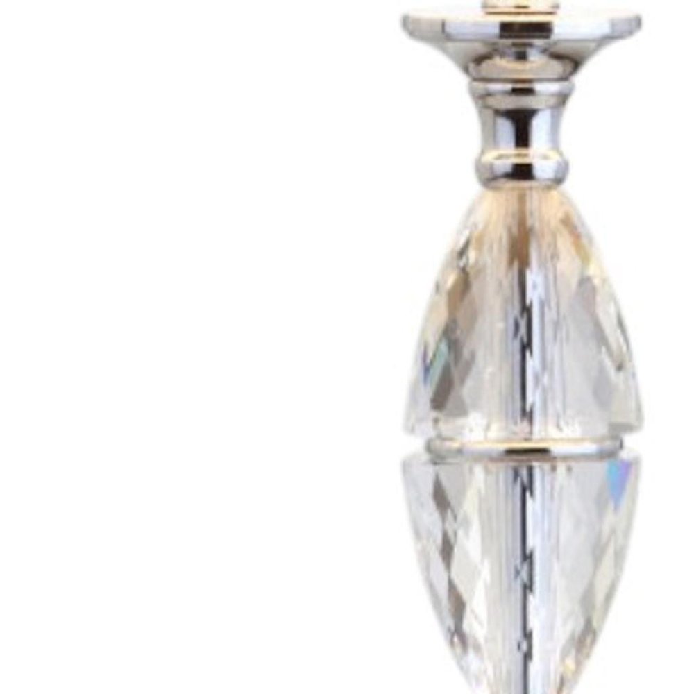 Set of Two 26" Clear And Silver Novelty Table Lamps With Drum Shades — view 10