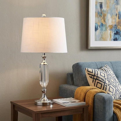 27" Silver Novelty Table Lamp With Empire Shade HomeRoots