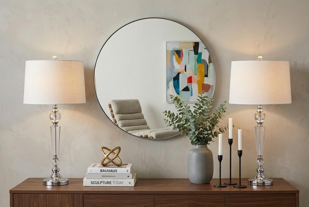 Set of Two 31" Clear And Silver Table Lamps With Drum Shades — view 7